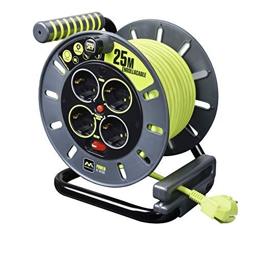 Masterplug Pro-Xt Cavo Di Prolunga A Quattro Prese Con Impugnatura Di Avvolgimento, Taglio Termico E Interruttore Di Alimentazione, Cavo Ad Alta Visib