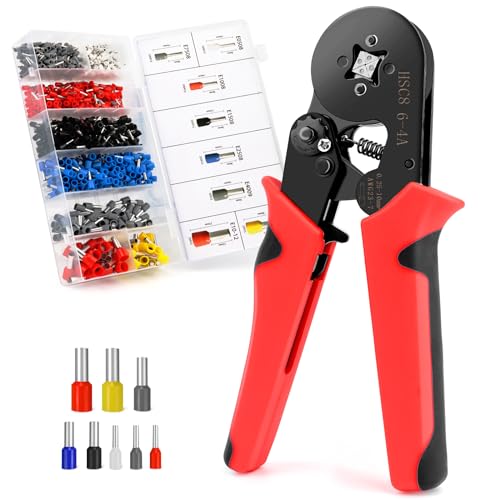 Vfandv Pinza Crimpatrice Capicorda, 1200 Capicorda Isolati A Crimpare, Pinza Puntalini Filo Autoregolanti, Pinza Crimpatrice Per 0.25-10 Mm² Terminale