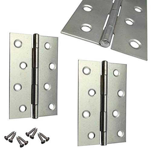Euro Tische 2 Cerniere In Acciaio Inox, Ideali Per Interni Ed Esterni, Robuste Cerniere Per Porte E Finestre, 85 X 55 X 2 Mm