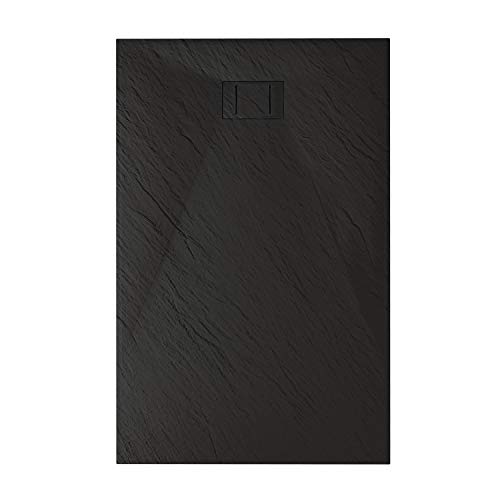 Piatto Doccia 80X180X2,6 Cm Rettangolare Antracite Effetto Pietra Mod. Blend