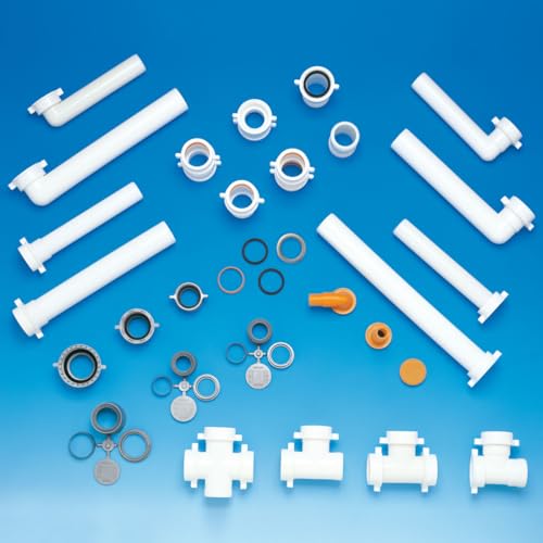 Lira 8100011 Kit Utility Assortimento Ricambi Sifoni 38 Pezzi Assortiti, Bianco