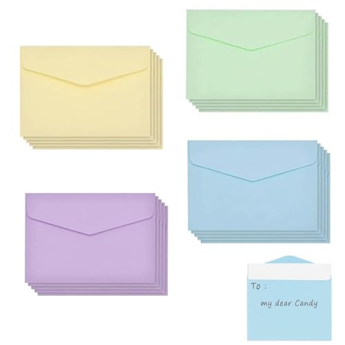 Yanbous Set Di 80 Mini Buste Colorate, 11,5 X 8,2 Cm, 4 Colori, Ideali Per Cartoline Di Auguri, Matrimoni, Compleanni E Feste