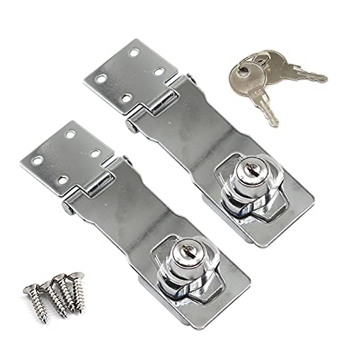 Serratura In Lega Di Zinco Con Chiave 4 Pollici Lucchetto Hasp Gate Lock (Confezione Da 2)