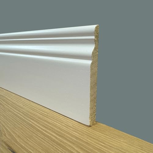 Battiscopa Zoccolino Gran Ducale In Legno Massello Ayous Laccato Bianco 100X13