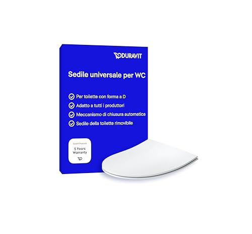 Duravit Sedile Univavo, Sedile Wc Universale Ovale, Sedile Della Toilette Con Doppio Meccanismo A Chiusura Rallentata, Tavoletta Wc Sgancio Rapido Per
