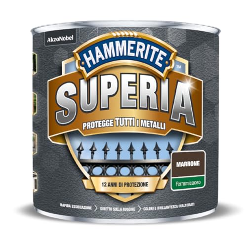 Hammerite Superia Smalto Metallo Antiruggine Interno E Esterno, Ferromicaceo Marrone, 2.5 L