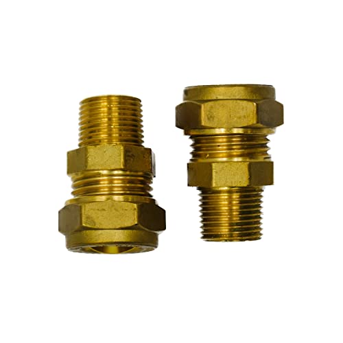 Grohe 127804 - Coppia Di Adattatori Per Raccordi Uk 15 Mm Di Compressione Con Filettatura Maschio Bsp Da 3/8 Pollici, Ottone