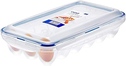 Lock & Lock Egg Storer Per 18 Uova, Trasparente/Blu
