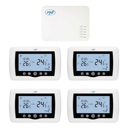 Termostato Smart Pni Ct440 Senza Fili, Con Wifi, Controllo A 4 Zone Via Internet, Per Impianti Di Riscaldamento, Pompe, Valvole Magnetiche, Tuyasmart 