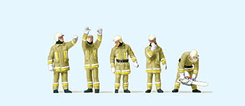 Preiser 10772 Firemen Beige Uniform Technical (5) Exclusive Figure Set