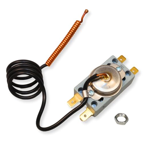 Goldman Service | Termostato Di Sicurezza Per Scaldabagno Elettrico, Attivazione Automatica A 93 °C | Lampadina Sonda 500 Mm | Facile Riarmo Manuale