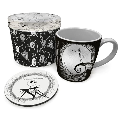 Pyramid International The Nightmare Before Christmas - Set Regalo Con Tazza Da 312 Ml E Sottobicchiere In Scatola Di Latta, Eccellente Per I Fan Della