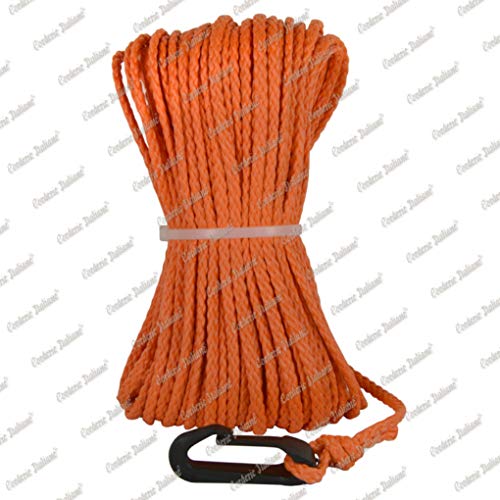 Corderie Italiane 006067429 Treccia Boa Sub, 6 Mm, 25 Mt, Con Moschettone, Arancio