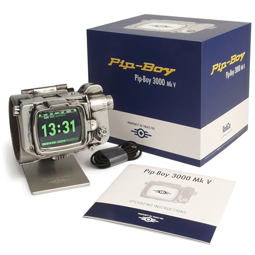 Fallout Pip-Boy: Replica In Memory Foam A Grandezza Naturale Indossabile Per Cosplay, Con Schermo Lcd Con 45 Animazioni, Radio Fm, Sveglia E Supporto,