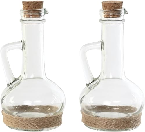 Mge - Set Di 2 Oliera Classica In Vetro - Olio Dispenser - Bottiglia Di Dispenser Olio - Oliera In Vetro - Porta Olio Cucina - Dispenser Olio - Design