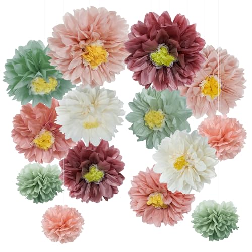 Ybwanli Fiori Di Carta,Decorazioni Compleanno,Festoni Addobbi Compleanno, Decorazione Del Matrimonio, Decorazione Per Feste Da Giardino,Combinazione D