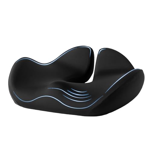 Qyilay Cuscino Sedia Ufficio, Cuscino Antidecubito Ergonomico Memory Foam, Cuscino Ortopedico Seduta Per Coccige, Per Alleviare Cuscino Sciatica, Base