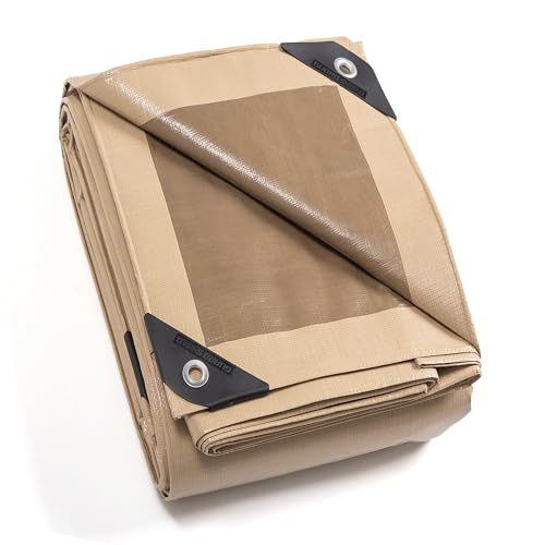 Guard Shield Telone Di Copertura In Tessuto Con Occhielli, 3 X 4 M, 160 G/㎡, Beige/Cachi, Multiuso, Impermeabile, Antistrappo, Stabilizzato Ai Raggi U