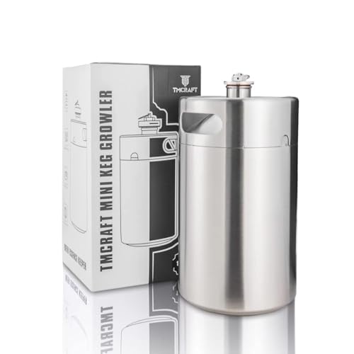 Tmcraft 8 Litri Mini Growler Keg, Barile Portatile In Acciaio Inox Con Coperchio A Spirale Per Birra, Artigianato E Birra A Bottiglia