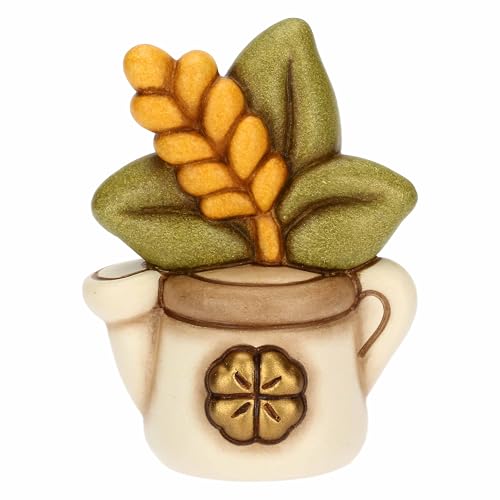 Thun - Mini Annaffiatoio Con Spiga - Ceramica - Collezione Bomboniera - 4.6 X 3.3 X 6.1 Cm