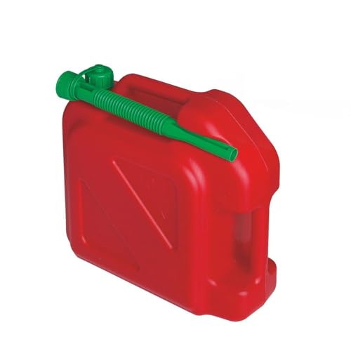 Tom Par Tanica Di Benzina Da 10 Litri | Taniche Carburante Per Auto | Diesel | Riserva | Beccuccio | Indicatore Di Livello | Imbuto A Vite | Con Tubo