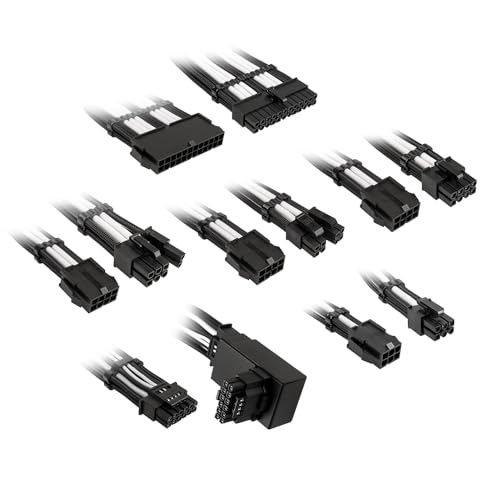 Kolink Core Pro Braided Cable Extension Kit 12V-2X6 Typ 1 - Jet Black/Brilliant White
