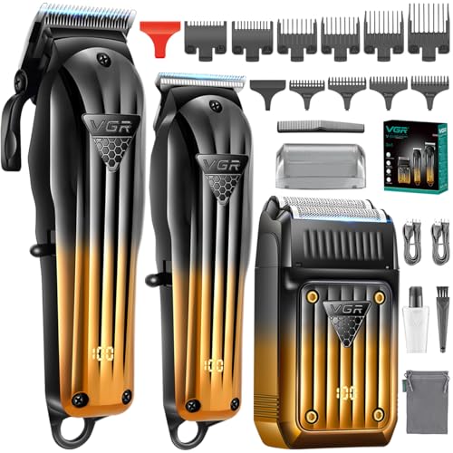 Vgr 644 Tagliacapelli Professionale Per Uomini, Tondeuse Per Barba Senza Fili & Rasoi Elettrici, Kit Di Taglio Per Barbiere Ricaricabile Da 3 Pezzi Co