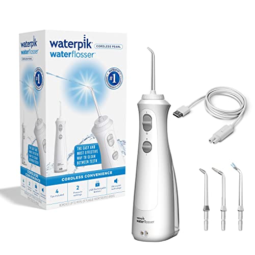 Waterpik Pearl Idropulsore Dentale Senza Fili, Elettrico E Ricaricabile, Rimuove La Placca Dentale Per La Pulizia Degli Spazi Tra I Denti, Utilizzabil
