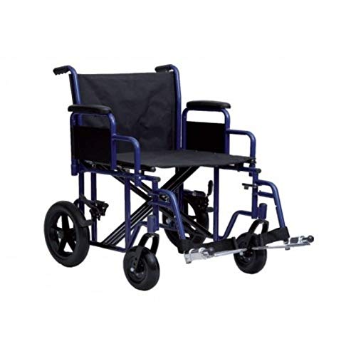 Sedia A Rotelle Bariatrica Da Transito Termigea (50 Cm) - Blu, Pieghevole, Acciaio
