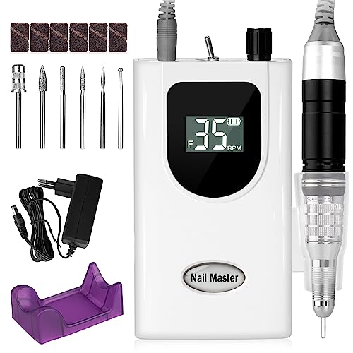 Fresa Per Unghie Professionale, Az Gogo Lima Per Unghie Elettrica 35000 Giri, Macchina Per Unghie Acriliche E Gel Ricaricabile Con Velocità Regolabile