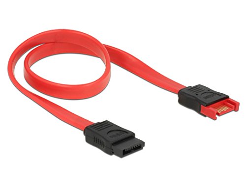 Delock 83953 Cavo Sata 0,3 M Sata 7-Pin Nero, Rosso