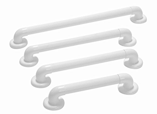 Homecraft Moulded Fluted Grab Rail 45.7Cm, Textured White Pvc, Grab Bar With Ridges For Shower And Bath, For Disabled, Injured, Or Post-Op, Bathroom S