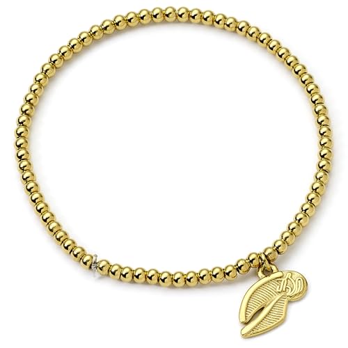 Harry Potter Bracciale In Acciaio Inox Con Perline Dorate A Forma Di Boccino D'Oro, Misura Unica, Acciaio Inossidabile, Nessuna Pietra Preziosa
