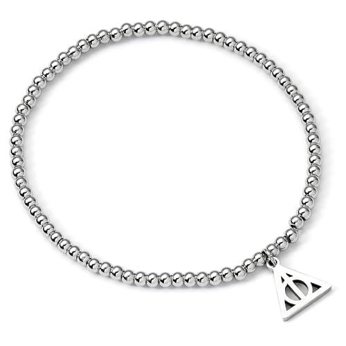 Harry Potter Bracciale In Acciaio Inox Con Perline A Sfera Dei Doni Della Morte, Misura Unica, Acciaio Inossidabile, Nessuna Pietra Preziosa