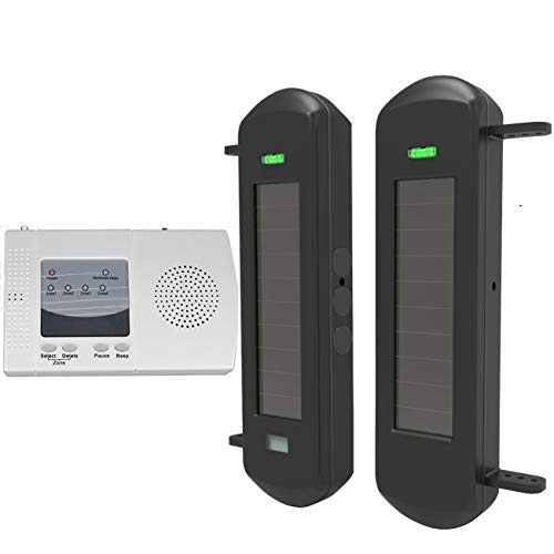 Sistema Di Allarme Wireless Solare – 800 Metri Di Distanza Di Trasmissione – 100 Metri Di Larghezza Sensore– 1 Ricevitore E 1 Rilevatore