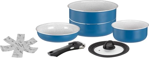 Brunner - Set Di Pentole In Alluminio "Carezza Spacemaster" Ø 22 Cm Pfoafree Compact Storage