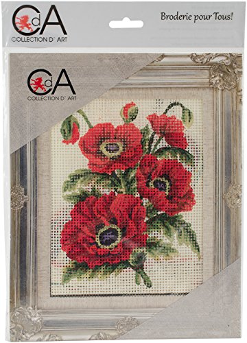 Collection D'Art Stamped Needlepoint Kit 8"X10"-Poppies