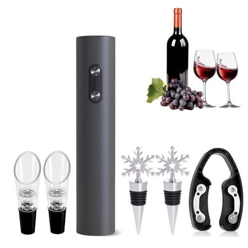 Banjili Cavatappi Elettrico Per Vino，Cavatappi Elettrico Professionale Automatico, Apribottiglie Elettrico,Set Regalo Apribottiglie Elettrico 6-In-1，S