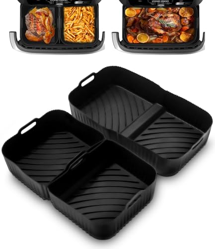 Teglia Silicone Accessori Per Ninja 10.4L Af500Eu Friggitrice Ad Aria,3 Stampi In Silicone (1 X 10,4 Litri, 2 X 5,2 Litri), Lavabili In Lavastoviglie