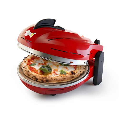 Forno Pizza Elettrico Spice Diavola Pro V 2.0 100% Design E Brevetto Made In Italy, Biscotto Di Casapulla, Colore Rosso Spice