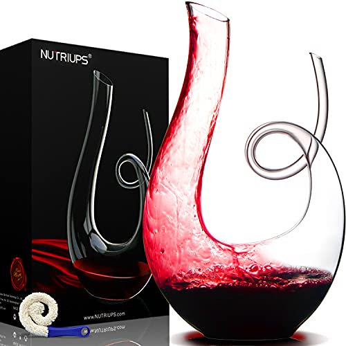 Nutriups Decanter Per Vino, Decanter In Vetro, Caraffa Per Vino Rosso Decanter In Cristallo Aeratore Decanter, Decanter Design Particolare Decantatore