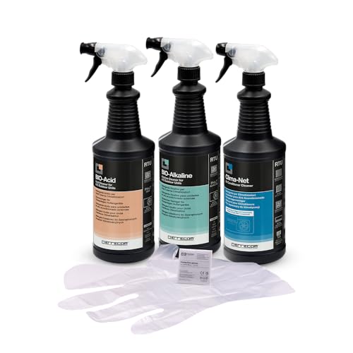 Errecom Kit Pulizia Completa Climatizzatori, Include Clima-Net 1L Per Pulizia Unità Interna E Filtri, Bio Acid 1L E Bio Alkaline 1L Con Tensioattivi B