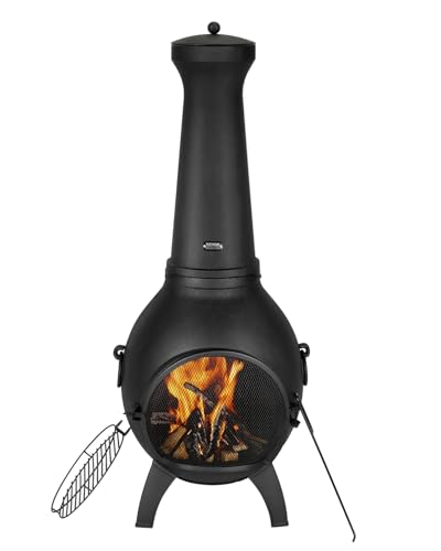 Vevor Chiminea Ad Alta Tolleranza 559 Mm Braciere A Legna Per Esterni, Camino Sferico In Alluminio Per Barbecue E Riscaldamento, Con Griglia A Maglie,