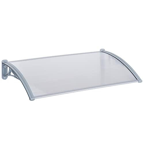 Outsunny Pensilina Tettoia Per Balcone, Porta, Finestra E Esterno 140 × 70 × 21Cm Trasparente