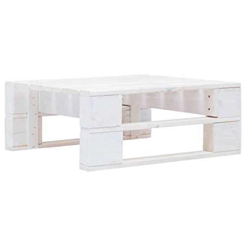 Vidaxl Poggiapiedi Pallet Da Giardino In Legno Fsc Bianco