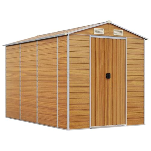 Vidaxl Capanno Giardino Marrone Chiaro 191X300X198Cm Acciaio Zincato