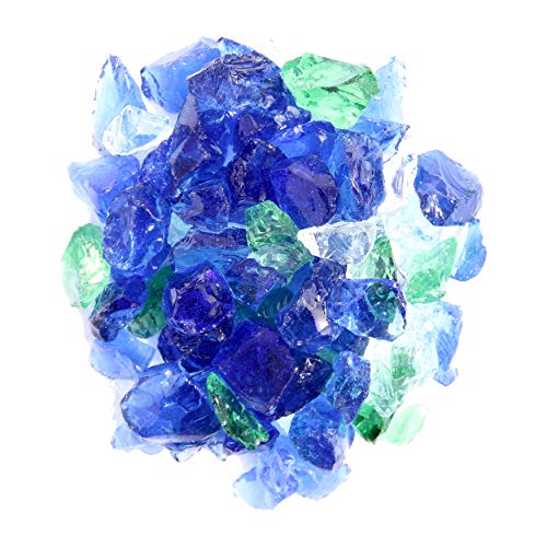 Hiland Rglass-Pb Pit Fire Glass I N Pacific Blend, Extreme Tempature Rating, Buono Per Propano O Gas Naturale, 4,5 Kg, 4,5 Kg