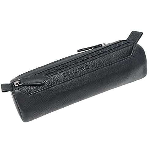 Stilord 'Jim' Astuccio In Pelle Vintage | Grande Astuccio Portapenne Cuoio Rotondo A 2 Scomparti | Portacolori Resistente Per Penne | Organizzatore In