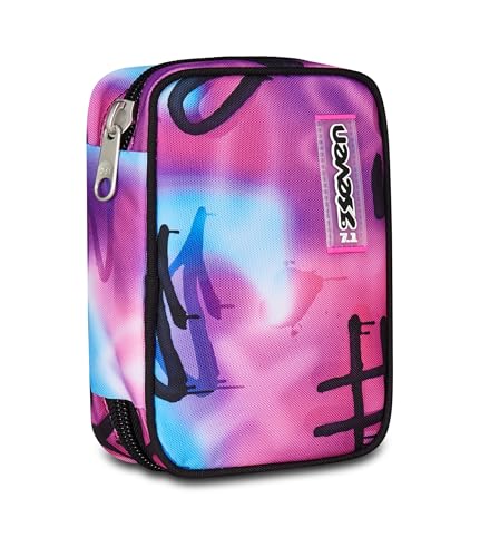 Seven Astuccio Scuola Speed Pad, Multicolore, Portapenne Mono Scomparto Con Plance Amovibili, Completo Di Penne, Matite, Colori, Accessori Zaino, Scuo