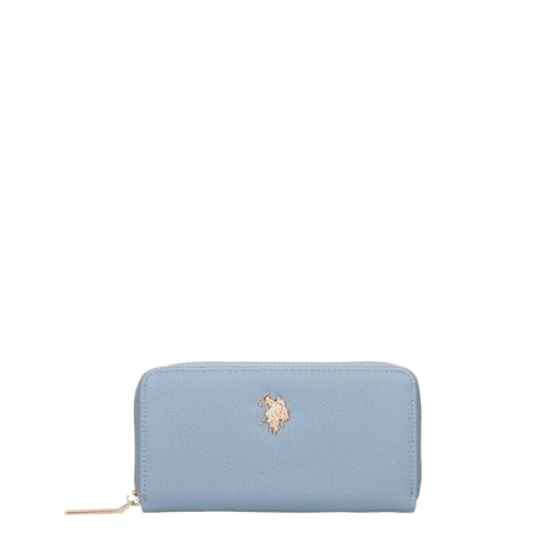 U.S. Polo Assn. Portafoglio Donna Jones Large Zip Around Rosso Biscotto Beige Nero Bianco Blu Skyway Cielo Blu Navy (Blu Skyway Cielo)